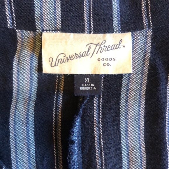 Universal Threads Blue Striped Button Down and Front Tie Top - XL - Picture 5 of 5